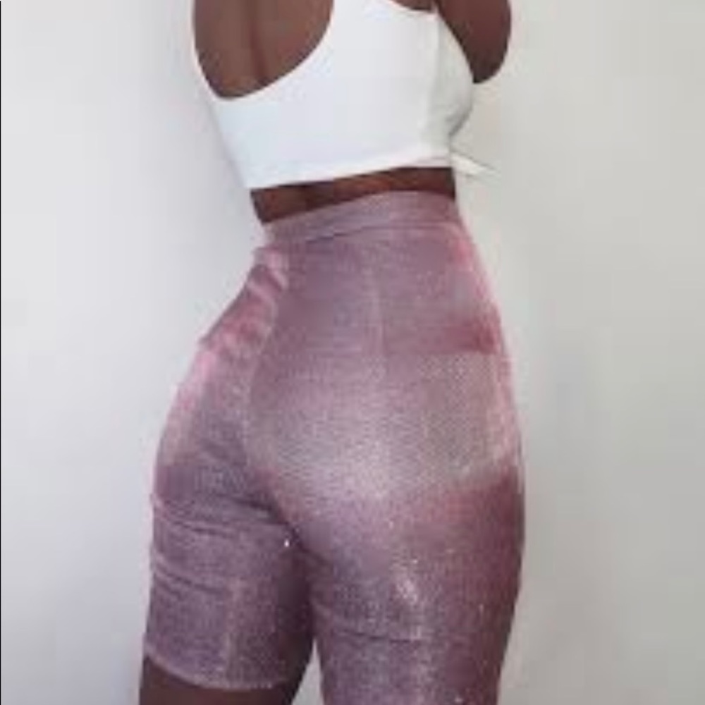 Pink Shimmer Shorts/ Biker shorts